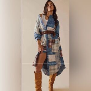 Free People Phoenix We The Free Patchwork Duster Shirtdress